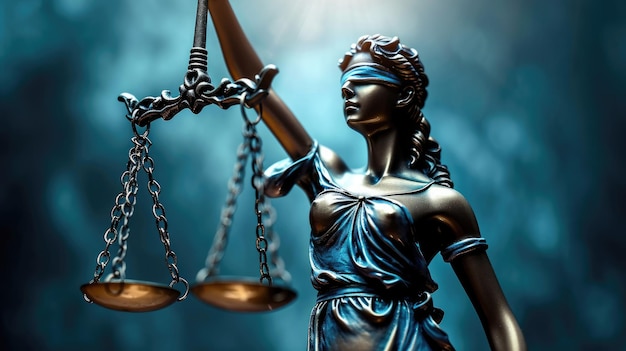 Scale simboliche della giustizia Temis equilibrio giuridico equità e moralità in aula una rappresentazione dell'etica della virtù e dell'imparzialità nel sistema giuridico