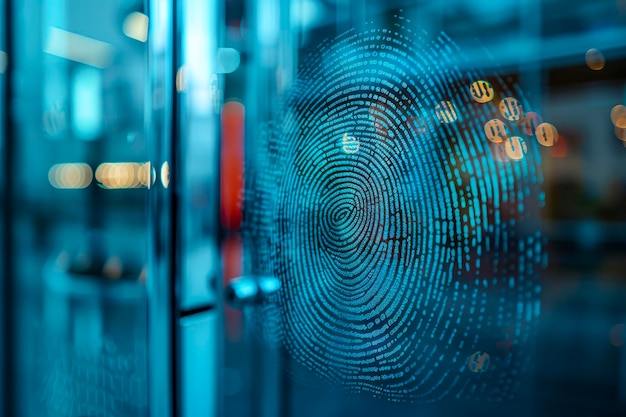 Scansione delle impronte digitali di accesso sicuro per porte di vetro per uffici