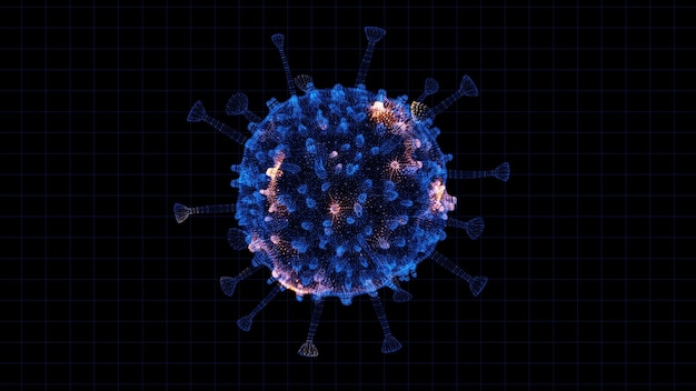 Scansione virus Interfaccia di scansione virus HUD analisi virus Concetto medico per la presentazione del testo del titolo animazione 3d