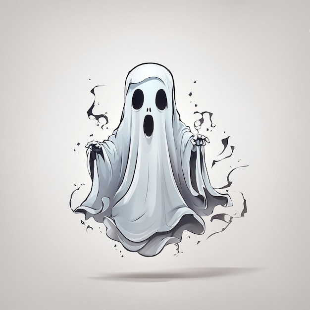 Scare Ghost at Dark Background Immagine del concetto di halloween