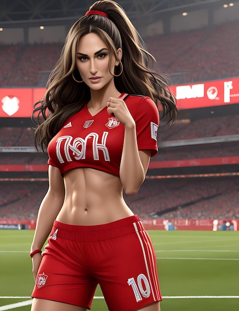 Scarica Nikki Bella come calciatrice realistica in 8K