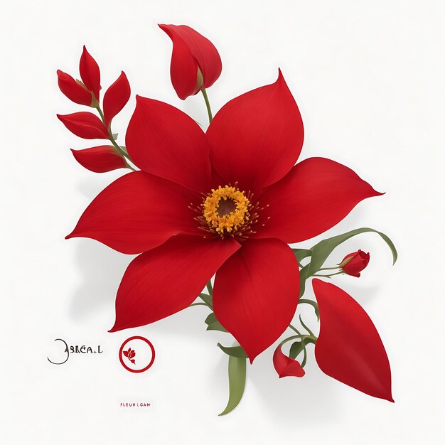 Scarlet Garden Glory Vettore ipnotizzante Logos floreali