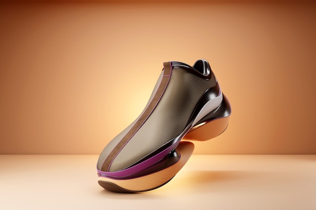 Scarpa da ginnastica marrone Copia spazio per il tuo testo Concetto di colore delle sneakers di moda 3D Render