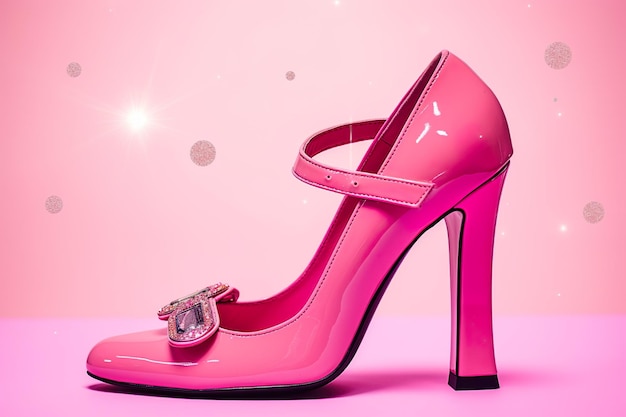 Scarpe col tacco alto rosa glamour scarpe rosa di lusso colore rosa sfondo rosa mondo rosa AI Genera