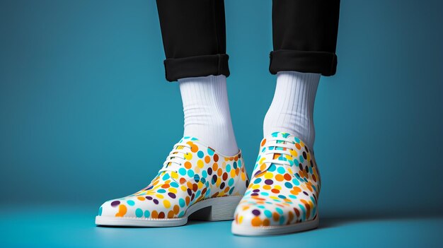 Scarpe colorate a polka dot