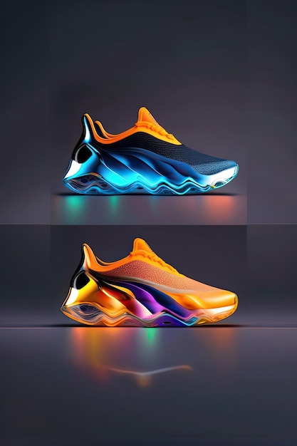 scarpe colorate illustrazione 3d