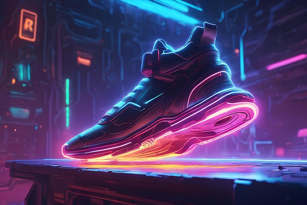 Scarpe da ginnastica con luci al neon, un modo trendy ed elegante per fare una dichiarazione. Sono perfette per le feste e i club