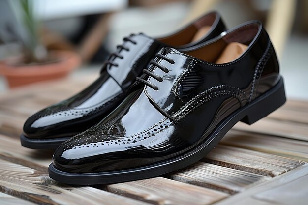 Scarpe da sposo elegante abbigliamento tradizionale uomo affari generativo Ai