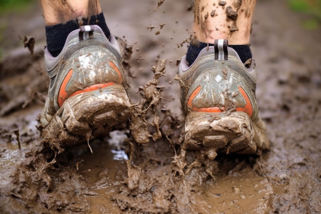 Scarpe da trail running infangate a causa di una corsa faticosa