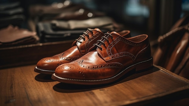 Scarpe da uomo in un negoziogenerativo ai