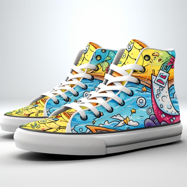 Scarpe di design a tema Spongebob Giallo 5