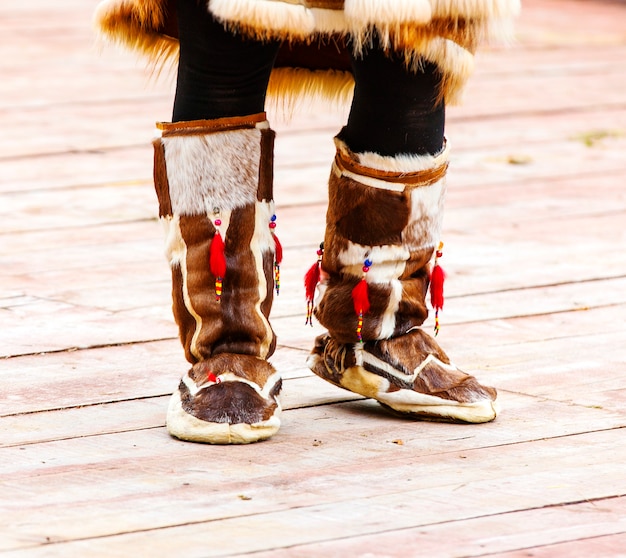 Scarpe invernali per i nativi della Kamchatka.