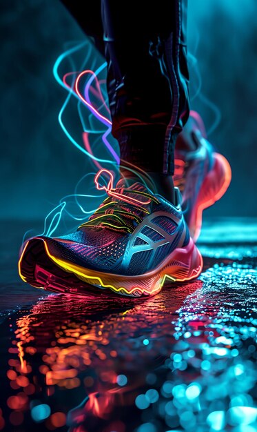 Scarpe sportive al neon per poster murali