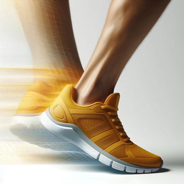 Scarpe sportive da jogger di colore giallo vibrante