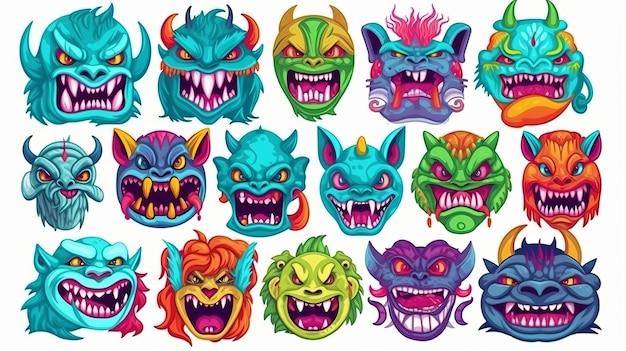 Scary Monster Face Pack IA generativa