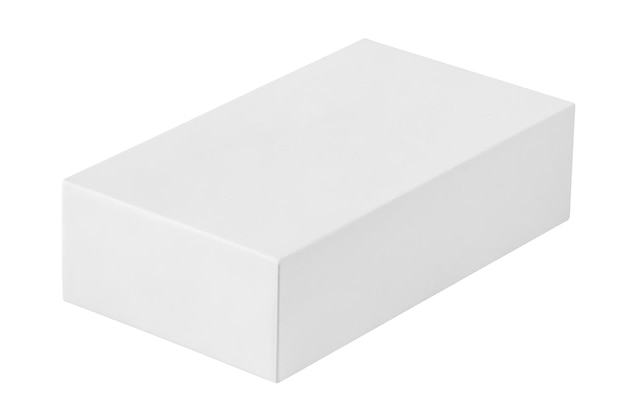 Scatola bianca mockup isolata su sfondo bianco