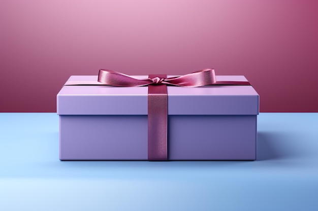 scatola da regalo blu su sfondo rosa