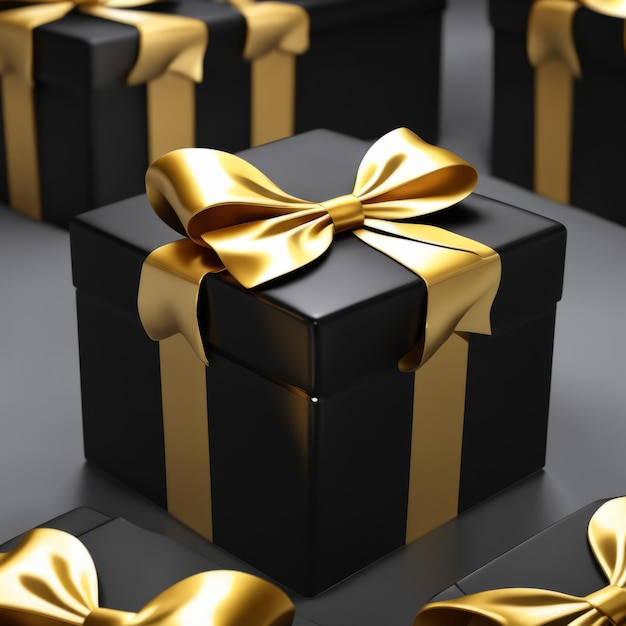 scatola regalo carte regalo regali di Natale regali dorati e rossi regali neri