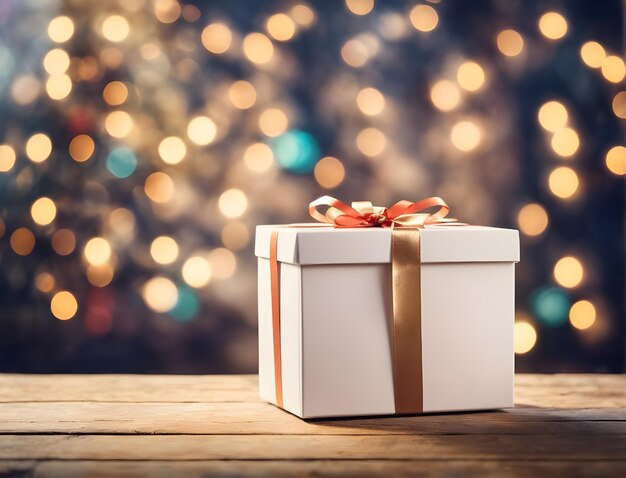 Scatola regalo con luce di Natale