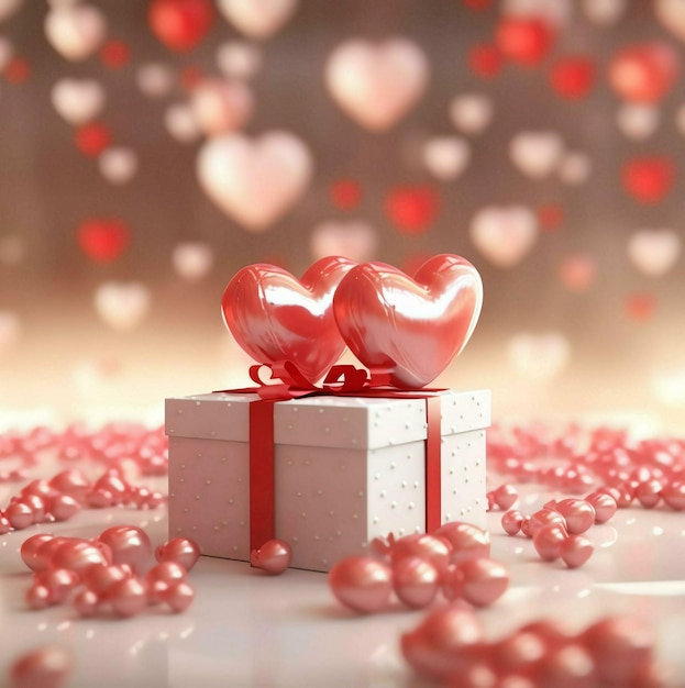scatola regalo con nastro rosso scatola regalata con cuore rosso scotola regalo con cuore