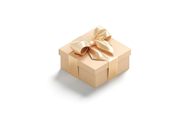 Scatola regalo d'oro con arco a nastro imballaggio misterioso quadrato per premio o regalare contenitore artigianale
