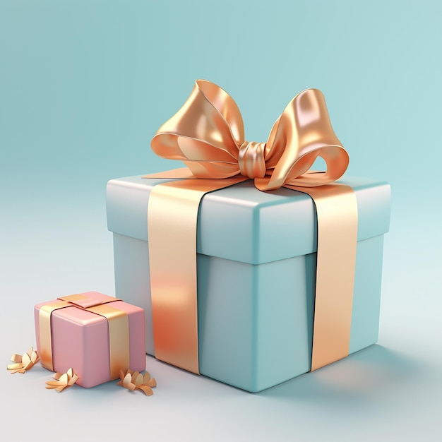 Scatola regalo free photo 3d rendering con pacchetto regalo a nastro