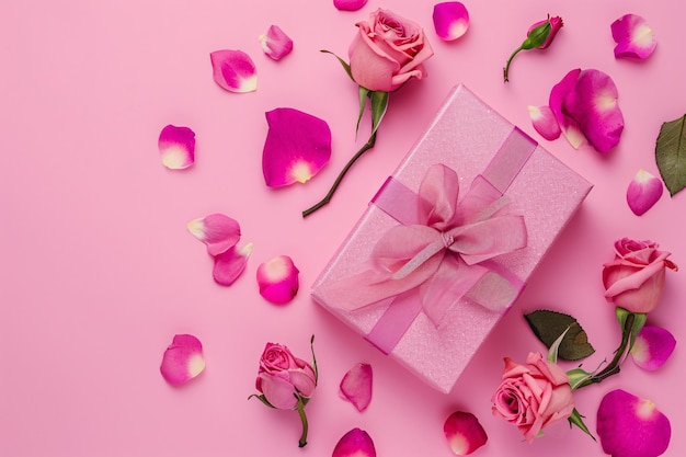 scatola regalo rosa romantica per San Valentino