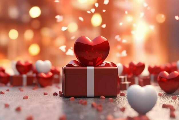 Scatola regalo rossa con nastro scatola regalo con cuore scatola regalino con nastro