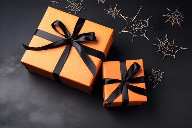 Scatole regalo di Halloween con ragni