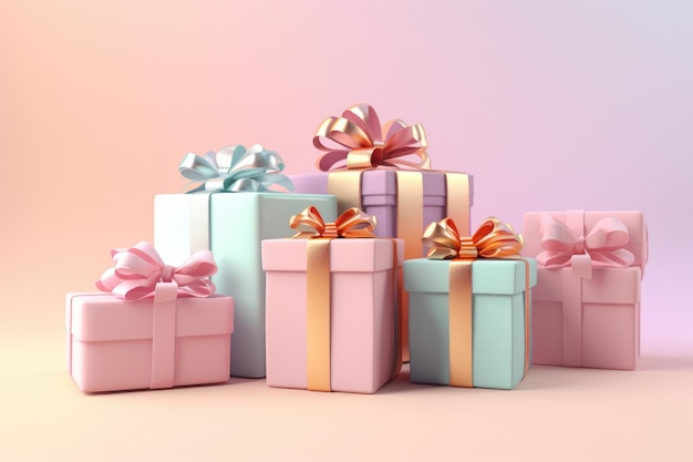 Scatole regalo in colori pastello Idea per il negozio di articoli da regalo per matrimoni, compleanni di Natale