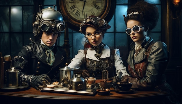 Scatta foto di modelle vestite con abiti ispirati allo steampunk