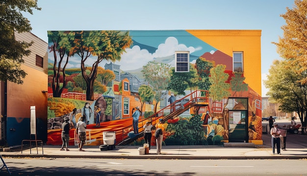 scatti sinceri di un dipinto murale della comunità per il Mese della Storia Nera