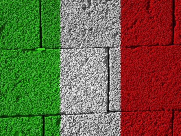 Scatto a fotogramma completo di una parete di mattoni multicolore