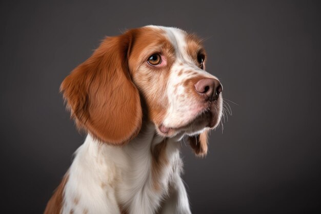 Scatto in studio di un adorabile cane marrone e bianco creato con l'IA generativa