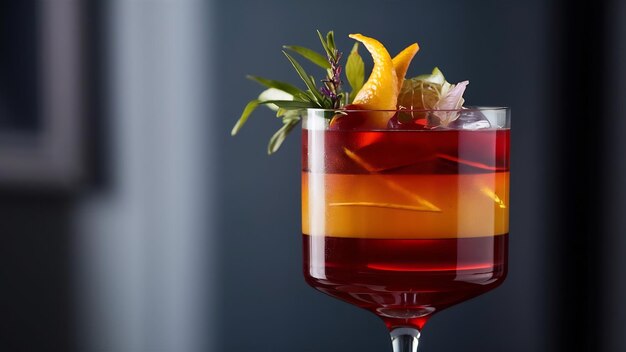 Scatto selettivo di focalizzazione del cocktail di negroni