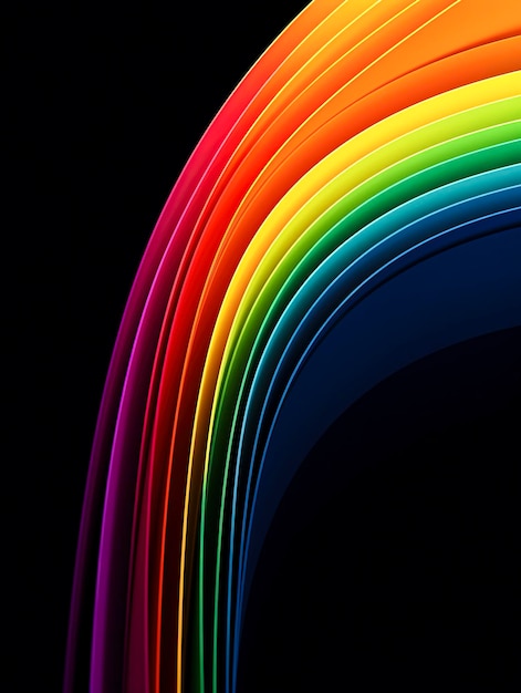 Scena 3d con colori arcobaleno, sfondo creativo in colori pastello e vivaci creati con la tecnologia Generative AI