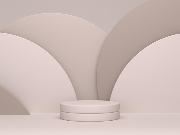 Scena con forme geometriche e sfondo strutturato per prodotti cosmetici. rendering 3d.