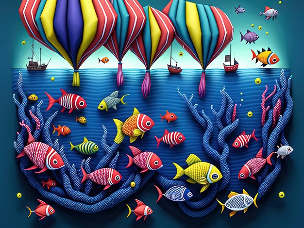 scena del fumetto con diversi animali sottomarini colorati sulla spiaggia illustrazione per bambini