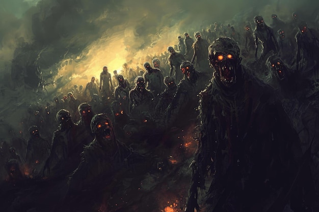Scena dell'apocalisse zombie Generate Ai