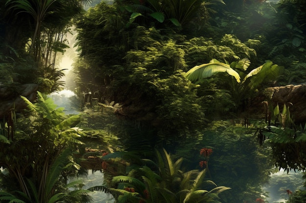 Scena della giungla con una scena della giungla