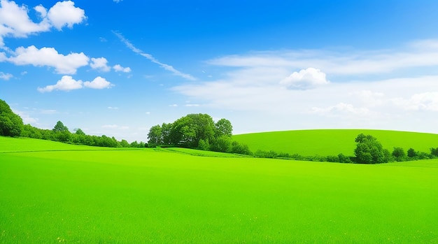 Scena della natura con campo verde