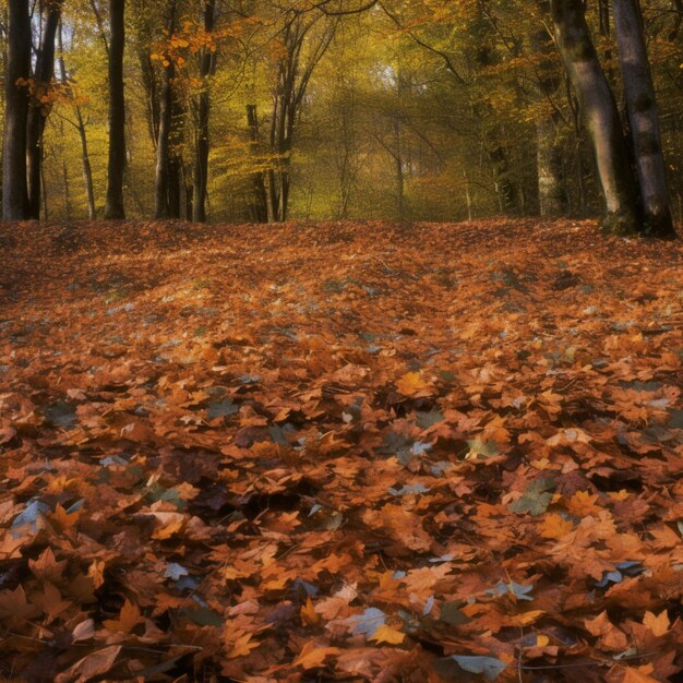 Scena delle foglie autunnali