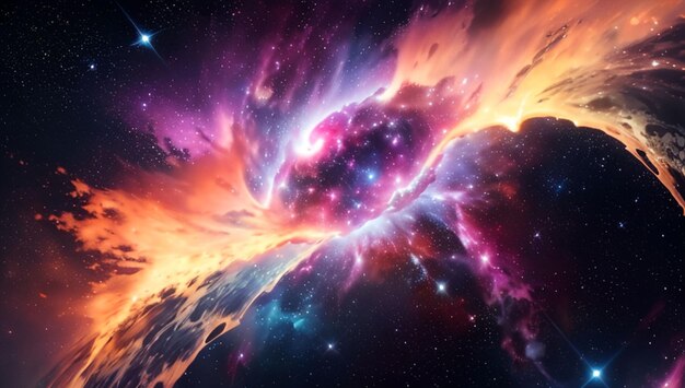 Scena di colorata nebulosa nello spazio per la carta da parati