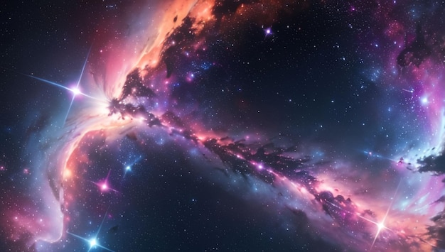 Scena di colorata nebulosa nello spazio per la carta da parati