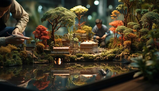 Scena di diorama fotorealista sessione fotografica scena personalizzata