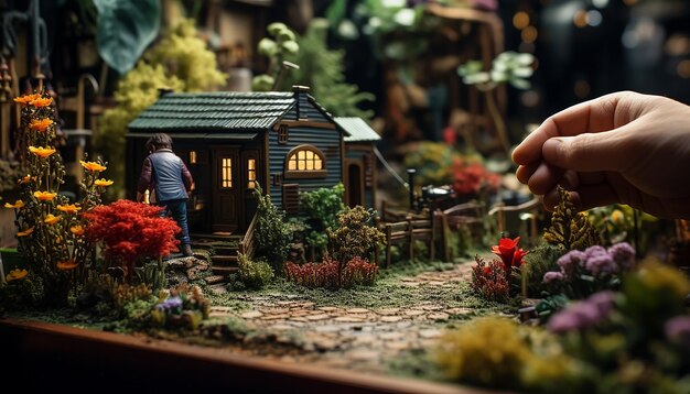 Scena di diorama fotorealista sessione fotografica scena personalizzata