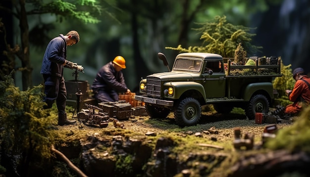 Scena di diorama fotorealista sessione fotografica scena personalizzata