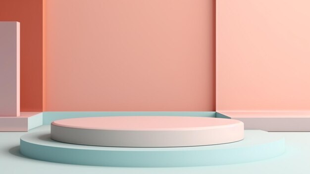 Scena di forma geometrica astratta a colori pastello design minimo