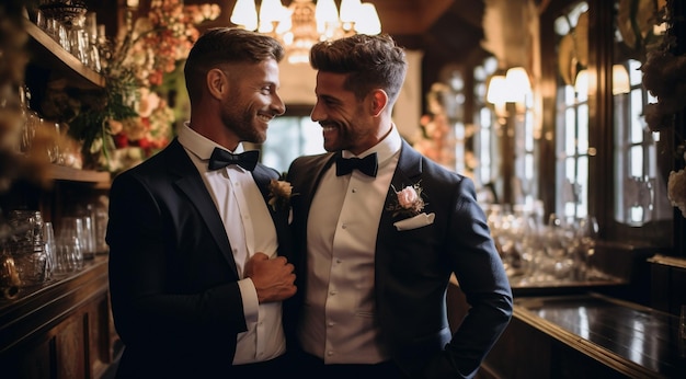 scena di matrimonio di giovani gay