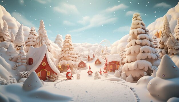 Scena di Natale del Polo Nord di Claymation 3D